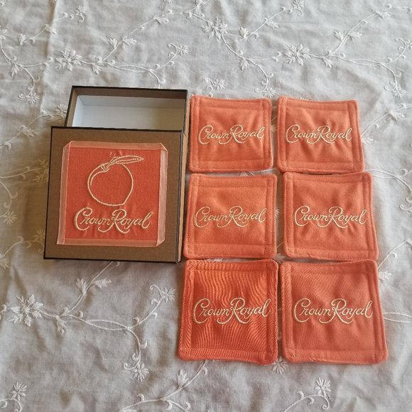 Crown Royal Peach coasters and box - Picture 2 of 3
